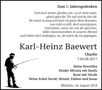 Traueranzeige von Karl-Heinz Baewert von Märkische Oderzeitung