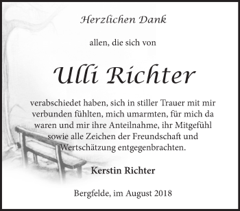 Traueranzeige von Ulli Richter von Märkische Oderzeitung