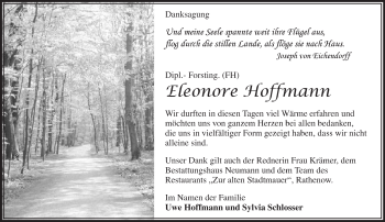 Traueranzeige von Eleonore Hoffmann von Märkische Oderzeitung