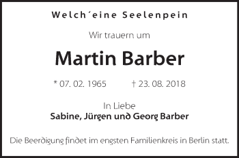 Martin barber 2024