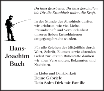 Traueranzeige von Hans-Joachim Buch von Märkische Oderzeitung