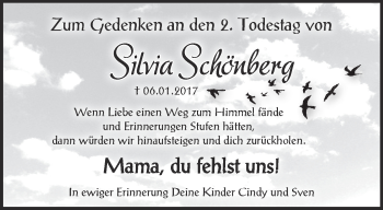 Traueranzeige von Silvia Schönberg von Märkische Oderzeitung