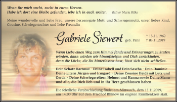 Traueranzeige von Gabriele Siewert von Märkische Oderzeitung