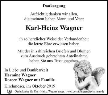 Traueranzeige von Karl-Heinz Wagner von Märkische Oderzeitung