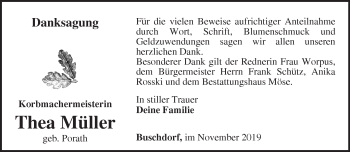 Traueranzeige von Thea Müller von Märkische Oderzeitung