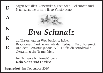 Traueranzeige von Eva Schmalz von Märkische Oderzeitung