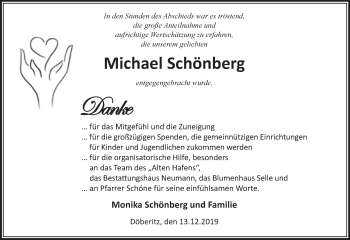 Traueranzeige von Michael Schönberg von Märkische Oderzeitung