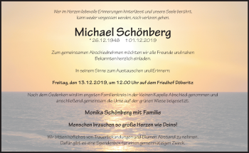 Traueranzeige von Michael Schönberg von Märkische Oderzeitung