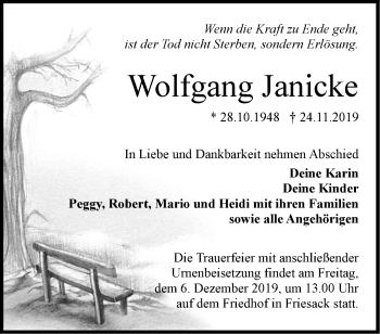 Traueranzeige von Wolfgang Janicke von Märkische Oderzeitung