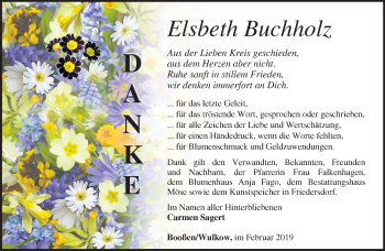 Traueranzeige von Elsbeth Buchholz von Märkische Oderzeitung