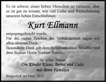 Traueranzeige von Kurt Ellmann von Märkische Oderzeitung