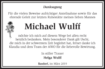 Traueranzeige von Michael Wulff von Märkische Oderzeitung