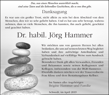 Traueranzeige von Jörg Hammer von Märkische Oderzeitung