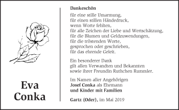 Traueranzeige von Eva Conka von Märkische Oderzeitung