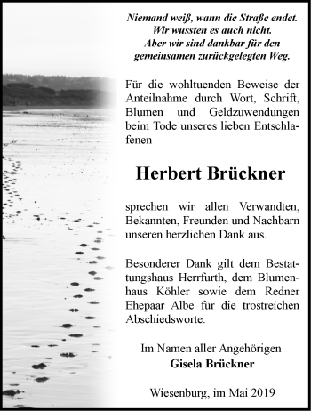 Traueranzeige von Herbert Brückner von Märkische Oderzeitung