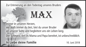 Traueranzeige von Max Meyer von Märkische Oderzeitung