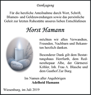 Traueranzeige von Horst Hamann von Märkische Oderzeitung