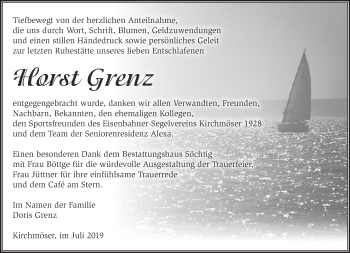 Traueranzeige von Horst Grenz von Märkische Oderzeitung