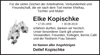 Traueranzeige von Elke Kopischke von Märkische Oderzeitung