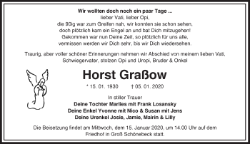 Traueranzeige von Horst Graßow von Märkische Oderzeitung