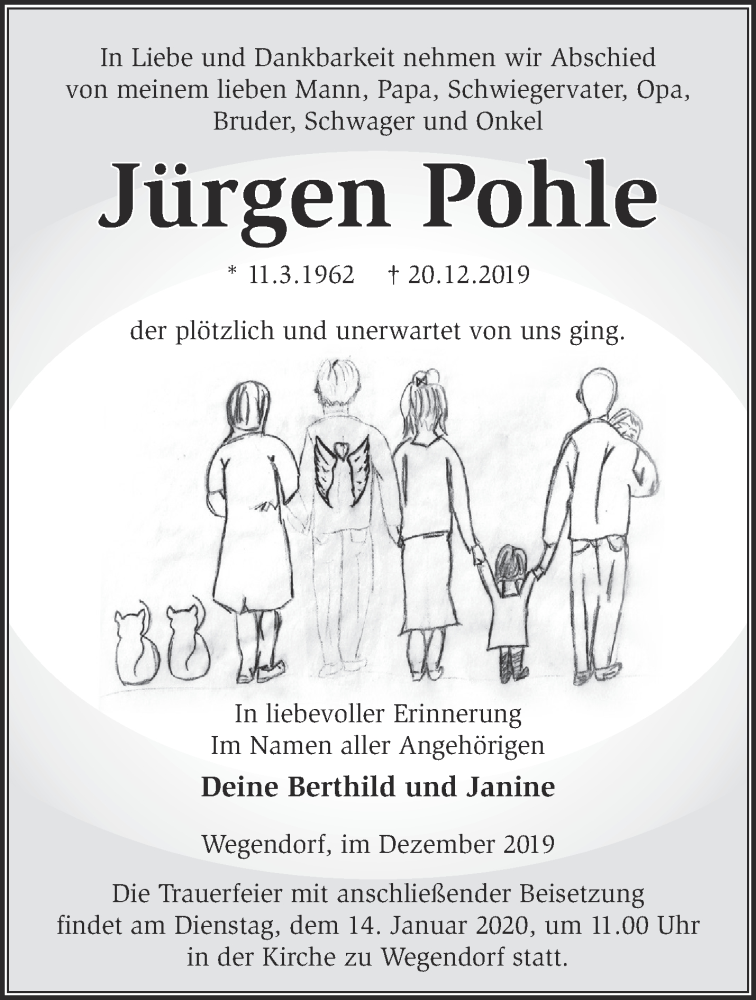  Traueranzeige für Jürgen Pohle vom 09.01.2020 aus Märkische Oderzeitung
