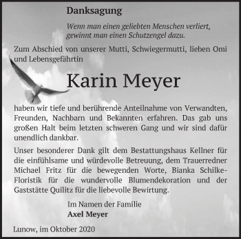 Traueranzeige von Karin Meyer von Märkische Oderzeitung