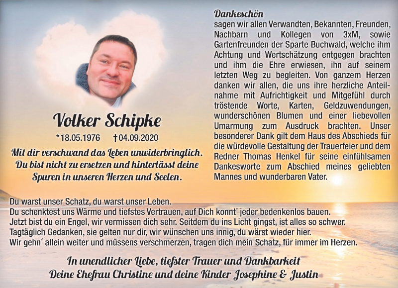  Traueranzeige für Volker Schipke vom 10.10.2020 aus Märkische Oderzeitung