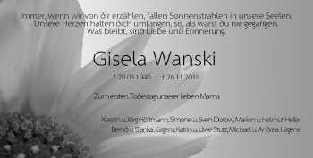 Traueranzeige von Gisela Wanski von Märkische Oderzeitung