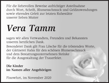 Traueranzeige von Vera Tamm von Märkische Oderzeitung