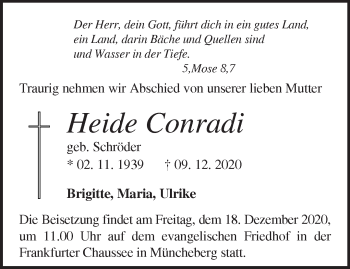 Traueranzeige von Heide Conradi von Märkische Oderzeitung