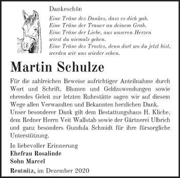 Traueranzeige von Martin Schulze von Märkische Oderzeitung