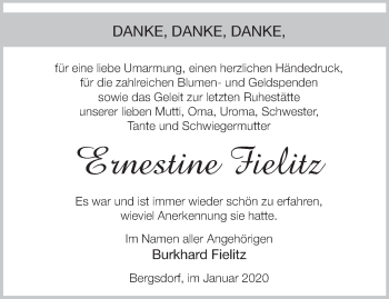 Traueranzeige von Ernestine Fielitz von Märkische Oderzeitung