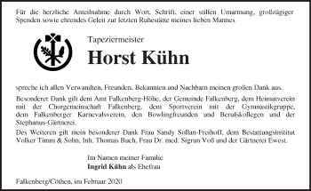 Traueranzeige von Horst Kühn von Märkische Oderzeitung