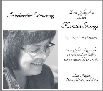 Traueranzeige von Kerstin Stange von Märkische Oderzeitung