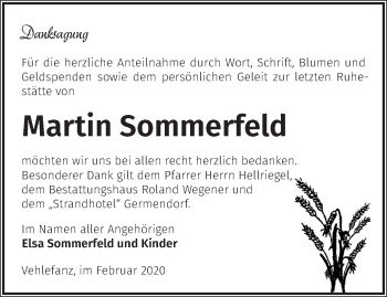 Traueranzeige von Martin Sommerfeld von Märkische Oderzeitung