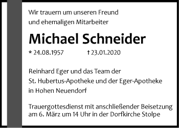 Traueranzeige von Michael Scheider von Märkische Oderzeitung