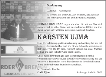 Traueranzeige von Karsten Ujma von Märkische Oderzeitung