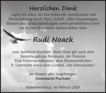 Traueranzeige von Rudi Noack von Märkische Oderzeitung