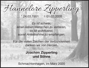 Traueranzeige von Joachim Zipperling von Märkische Oderzeitung