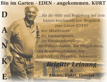 Traueranzeige von Kurt Leinung von Märkische Oderzeitung