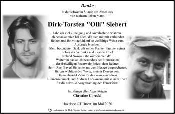 Traueranzeige von Dirk-Torsten Siebert von Märkische Oderzeitung