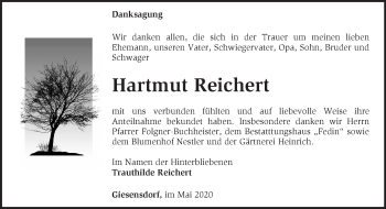 Traueranzeige von Hartmut Reichert von Märkische Oderzeitung