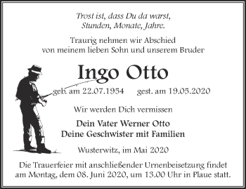 Traueranzeige von Ingo Otto von Märkische Oderzeitung