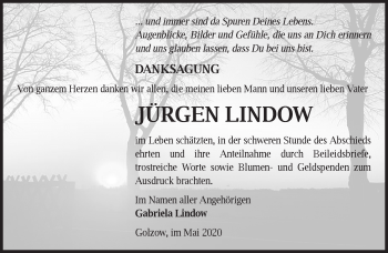 Traueranzeige von Jürgen Lindow von Märkische Oderzeitung