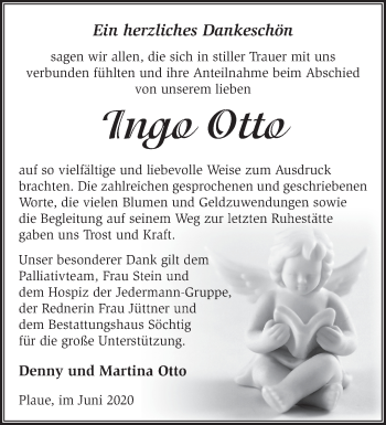 Traueranzeige von Ingo Otto von Märkische Oderzeitung