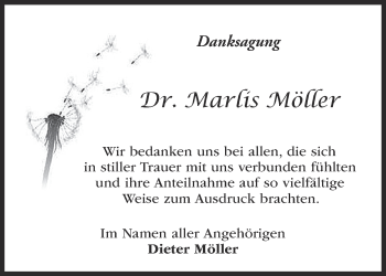 Traueranzeige von Marlis Möller von Märkische Oderzeitung