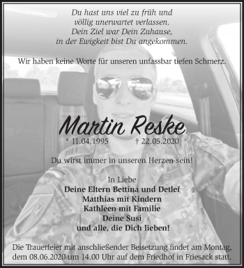 Traueranzeige von Martin Reske von Märkische Oderzeitung