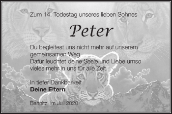 Traueranzeige von Peter  von Märkische Oderzeitung