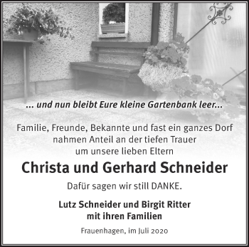 Traueranzeige von Christa und Gerhard Schneider von Märkische Oderzeitung