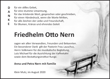 Traueranzeige von Friedhelm Otto Nern von Märkische Oderzeitung